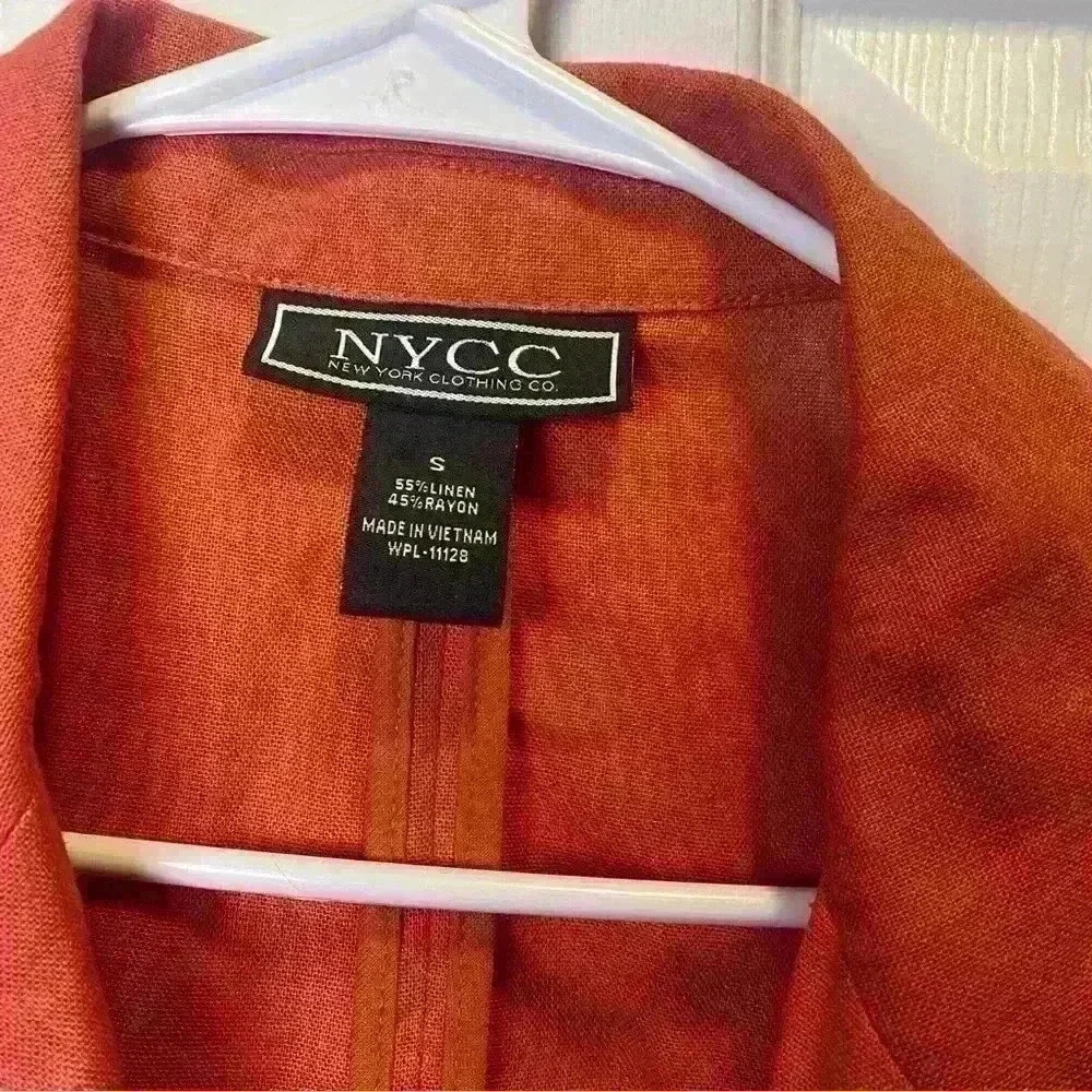 NYCC Women’s Open Orange Blazer Jacket Career Business Size Small - Picture 6 of 7